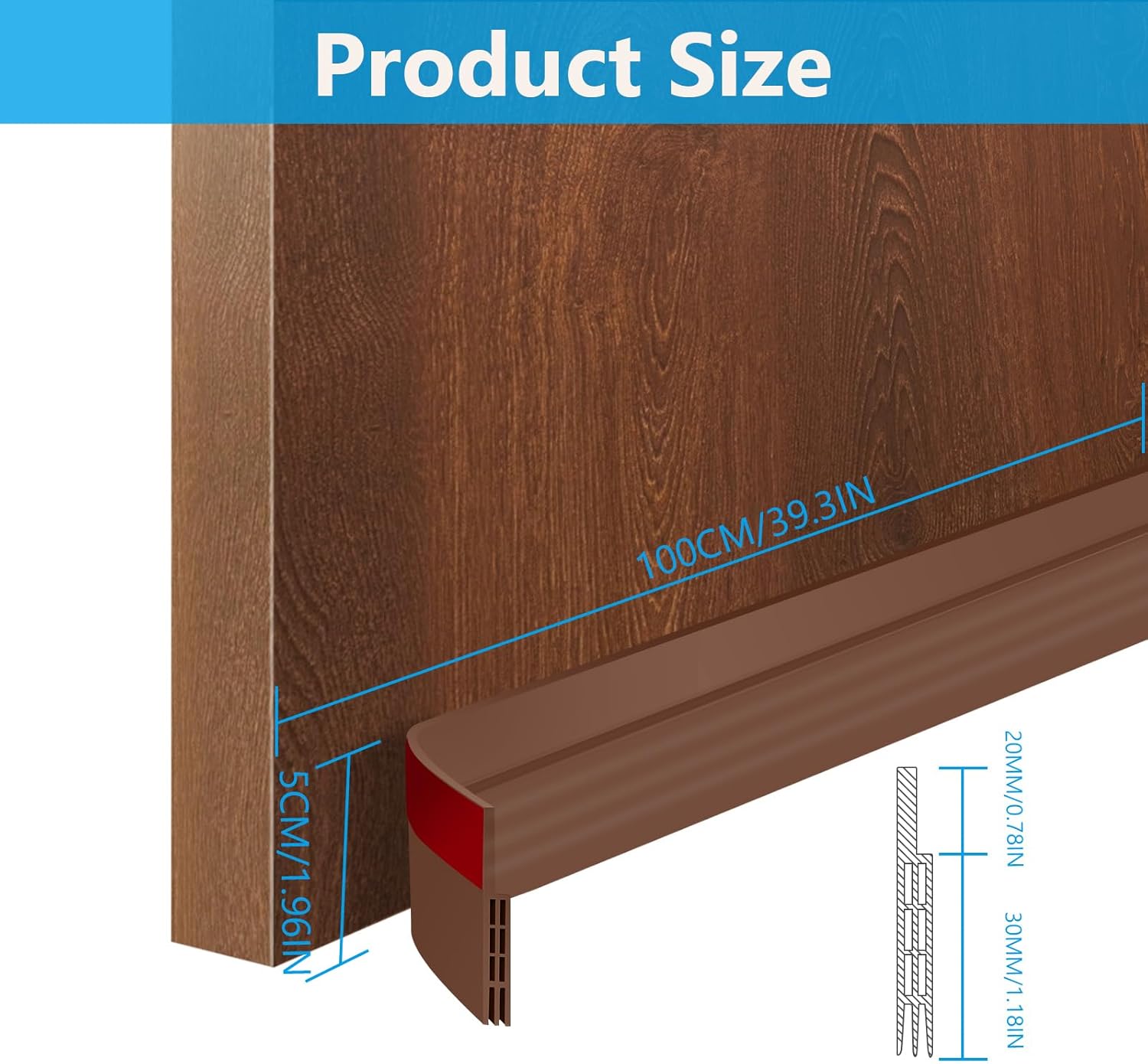 Ainiv Door Draft Stopper Under Door Seal Anti-Collision Brown