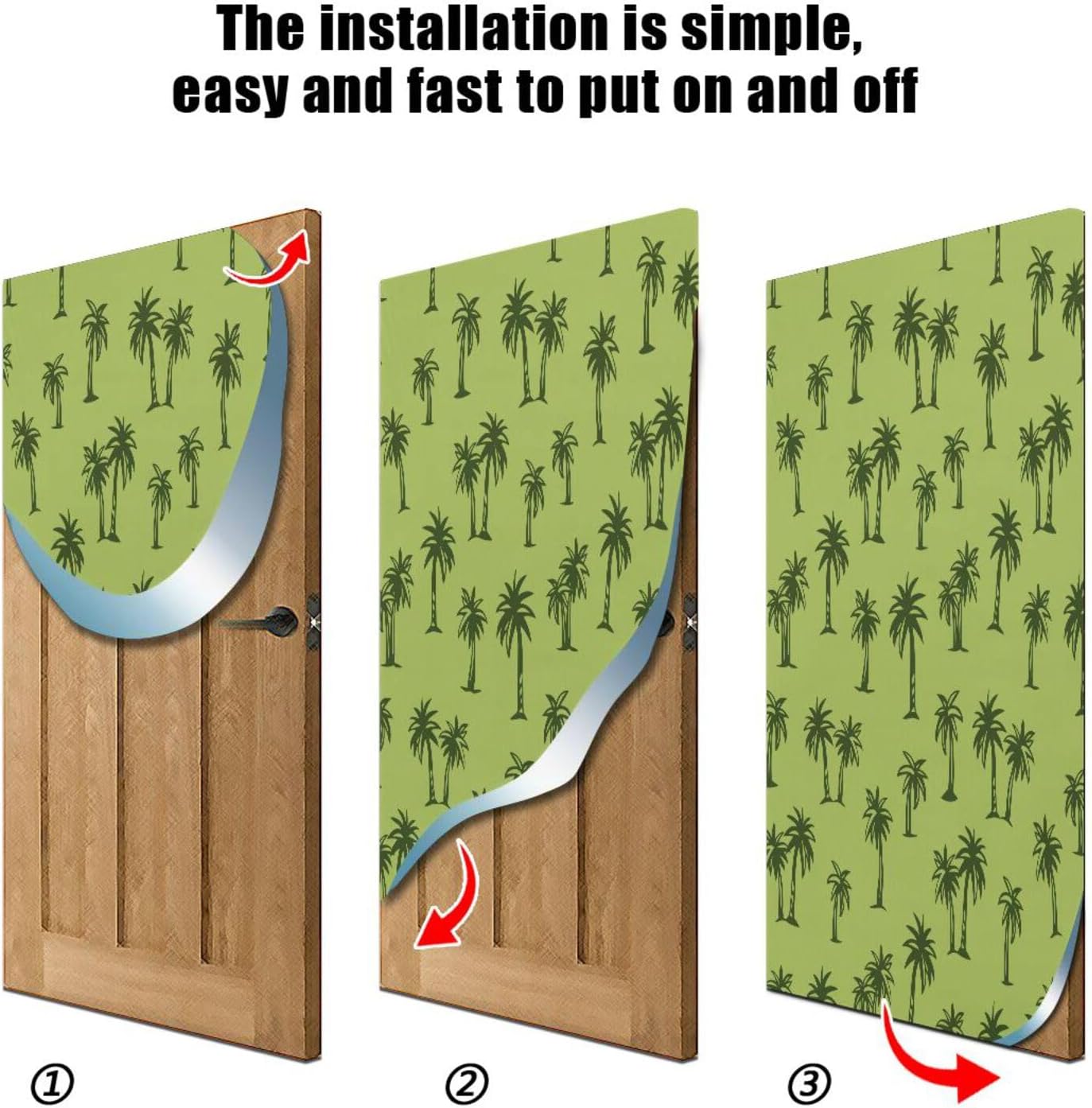 Susiyo Coconut Tree Halloween Door Cover 32x79 in