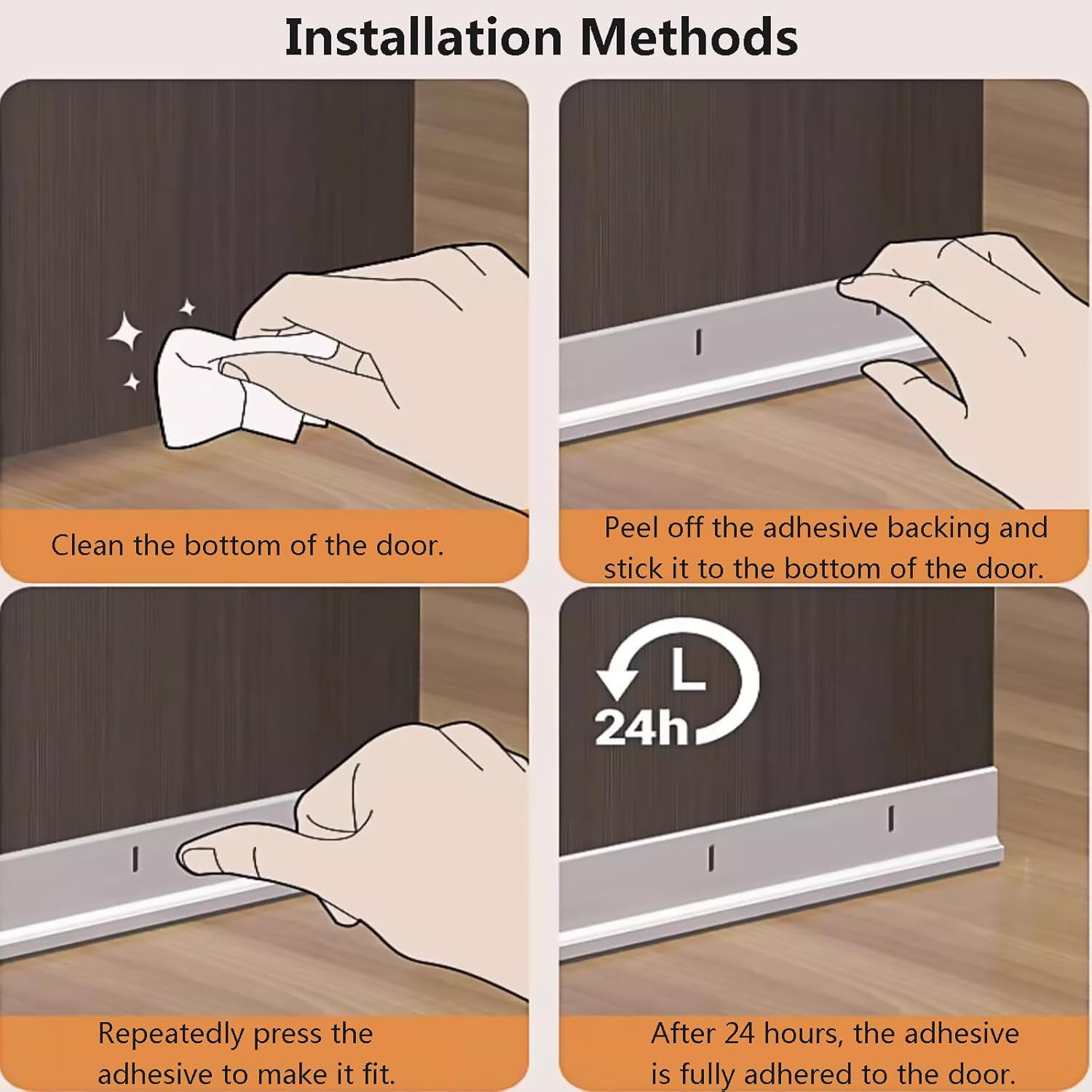 Hailm 2 Pack Door Draft Stopper Aluminum Bottom Seal