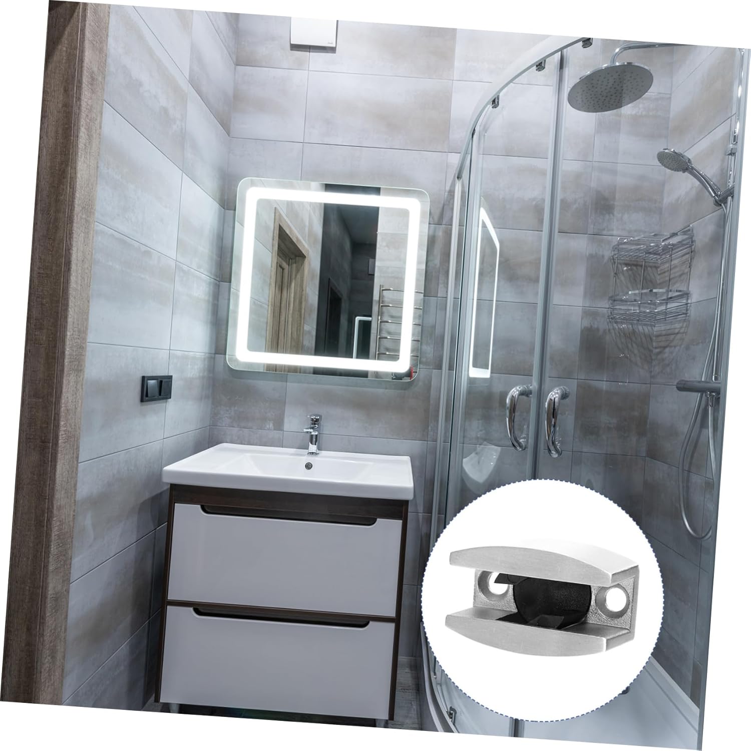Bathroom Glass Door Steel Door Stopper Locator