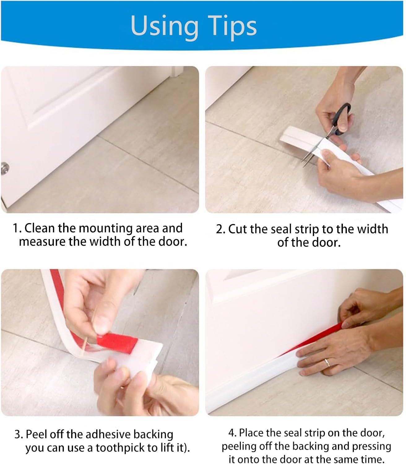 Barbunos Coniglio Door Draft Stopper - 2 Pack Energy Saving Bottom Door Seal