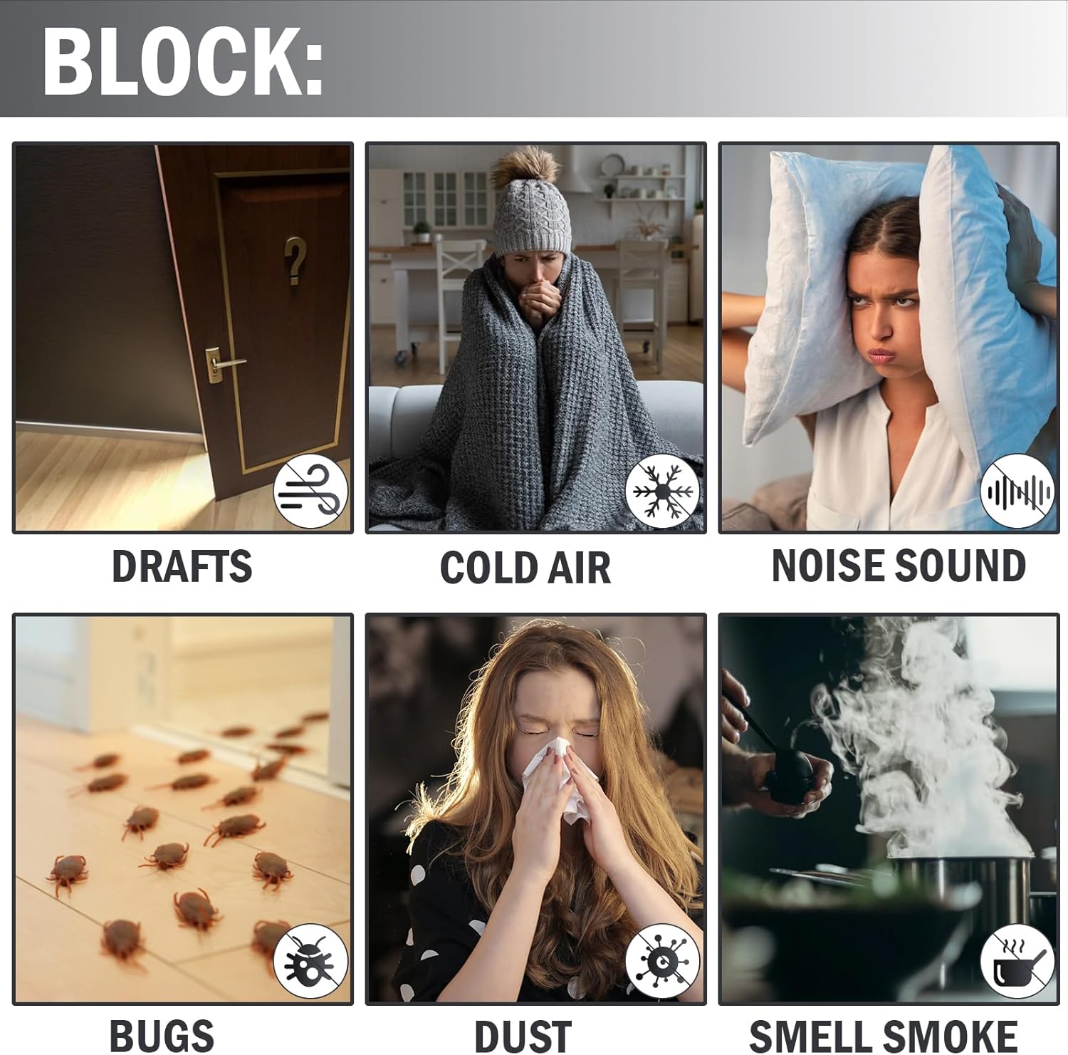 Under Door Draft Blocker 36 Inch Black Door Seal