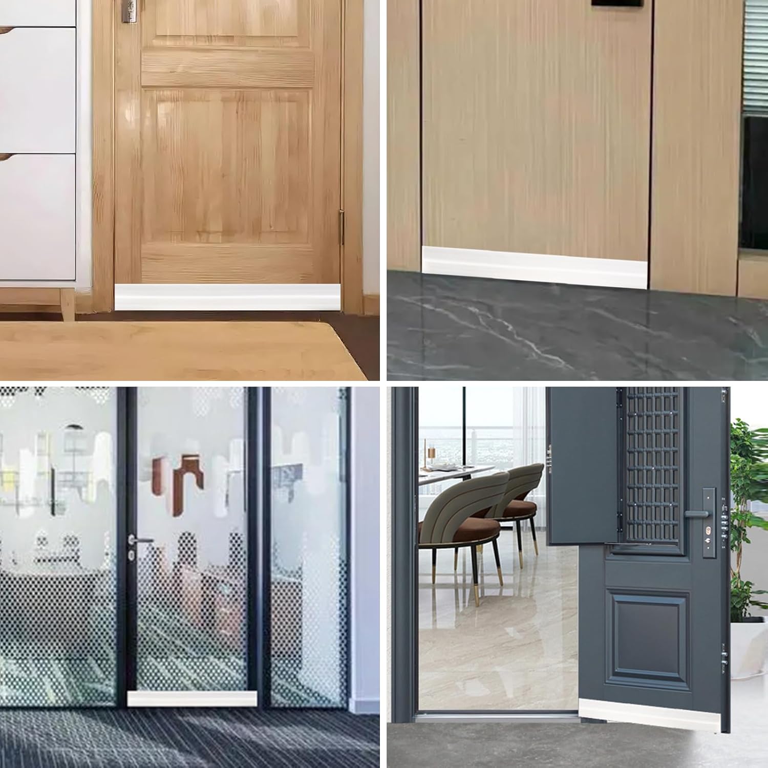 2 Pack Under Door Draft Stopper with Adhesive 78 L White
