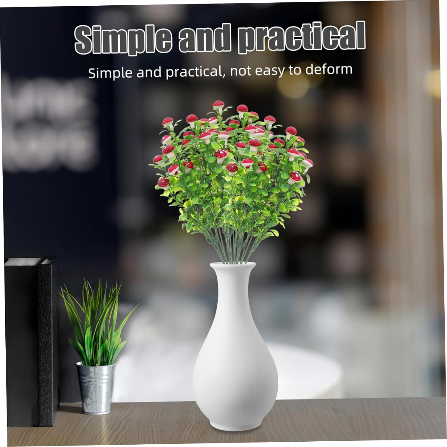 3pcs Realistic Faux Mushroom Branches for Home Decor