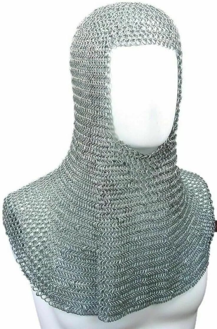 HALLOWEEN Chainmail Hood LARP Adult Silver
