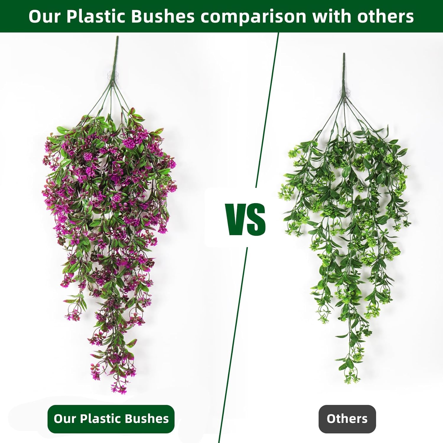 RECUTMS 2Pcs Artificial Hanging Plants Fuchsia