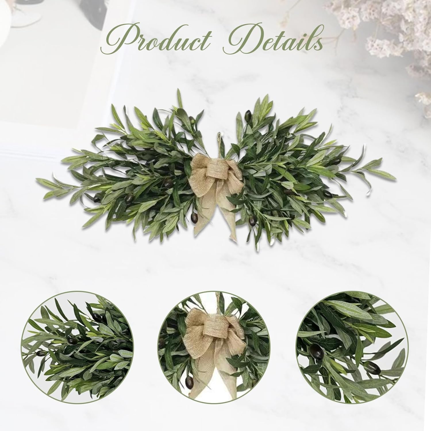 Floral Swag 24 Artificial Olive Greenery for Wedding Decor
