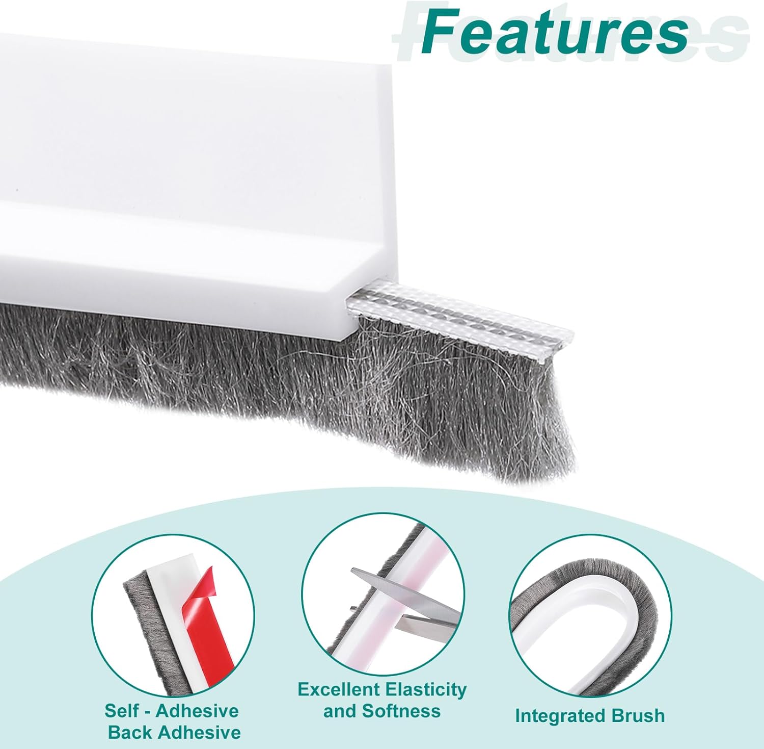 Uxcell Door Sweep 12 x 40 White 1 Pcs