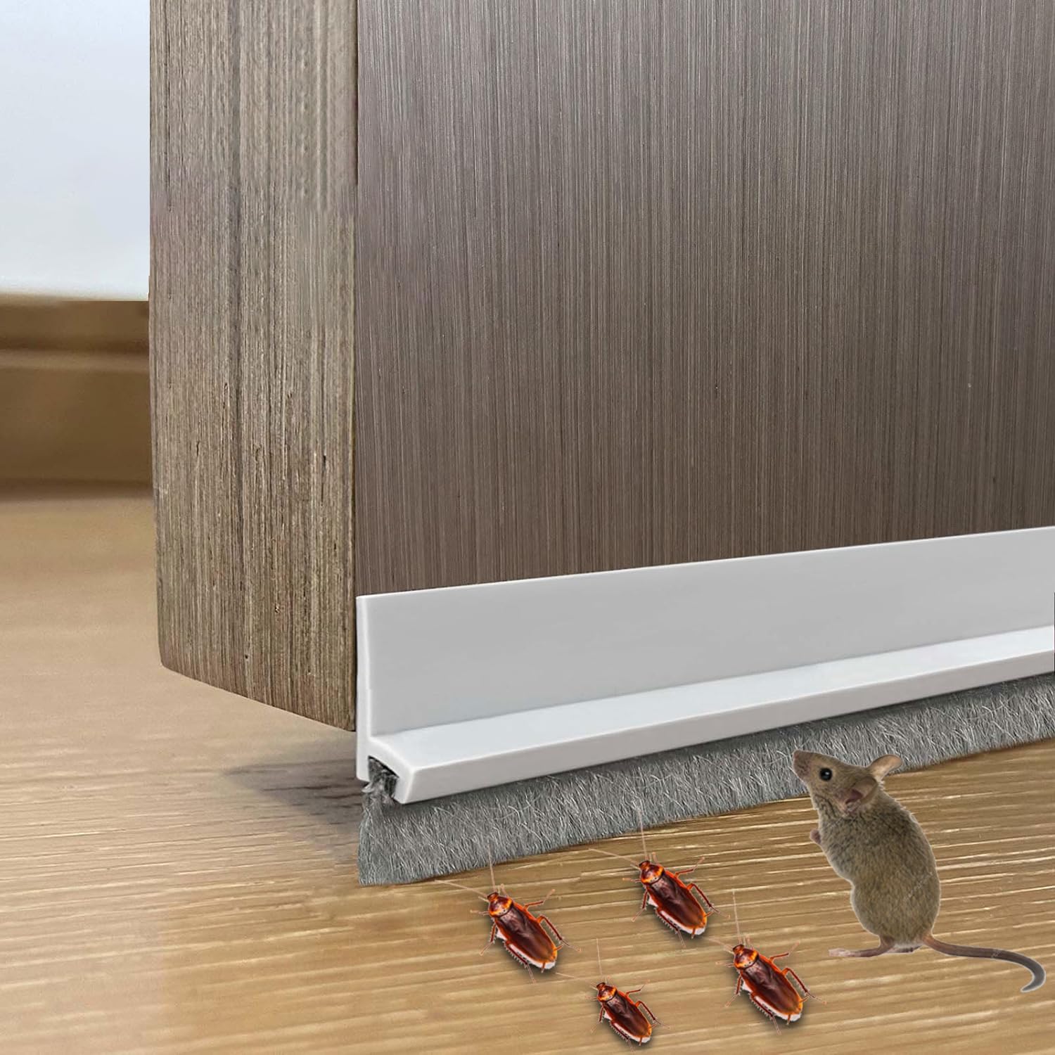 1 PCS Door Draft Stopper with Brush - 2 W x 39 L White