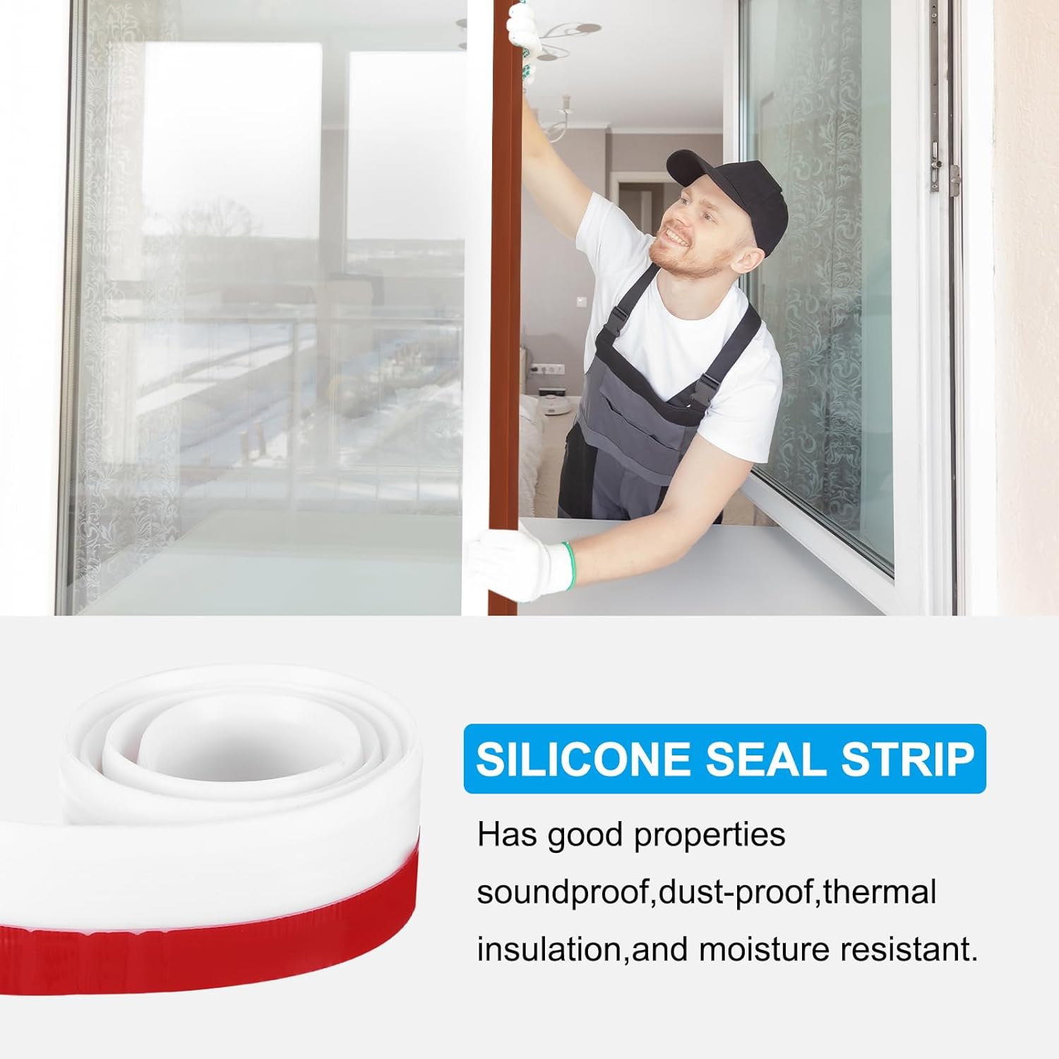 PATIKIL Door Draft Stopper 33FT Silicone Under Door Seal Strip
