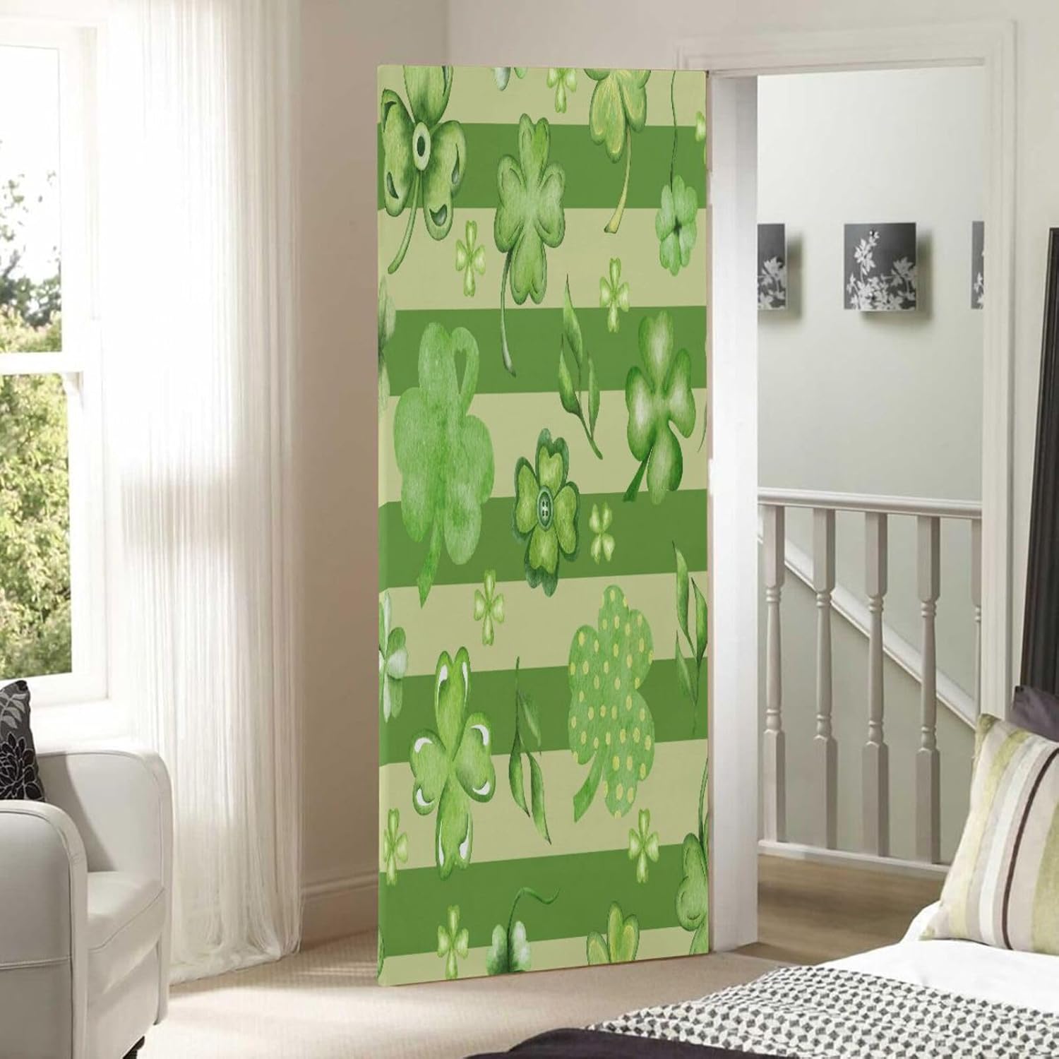 Susiyo Watercolor Green Plants Halloween Door Cover