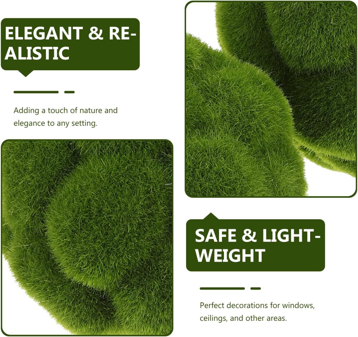 DOITOOL 2 Pcs Artificial Moss Balls for Home Decor