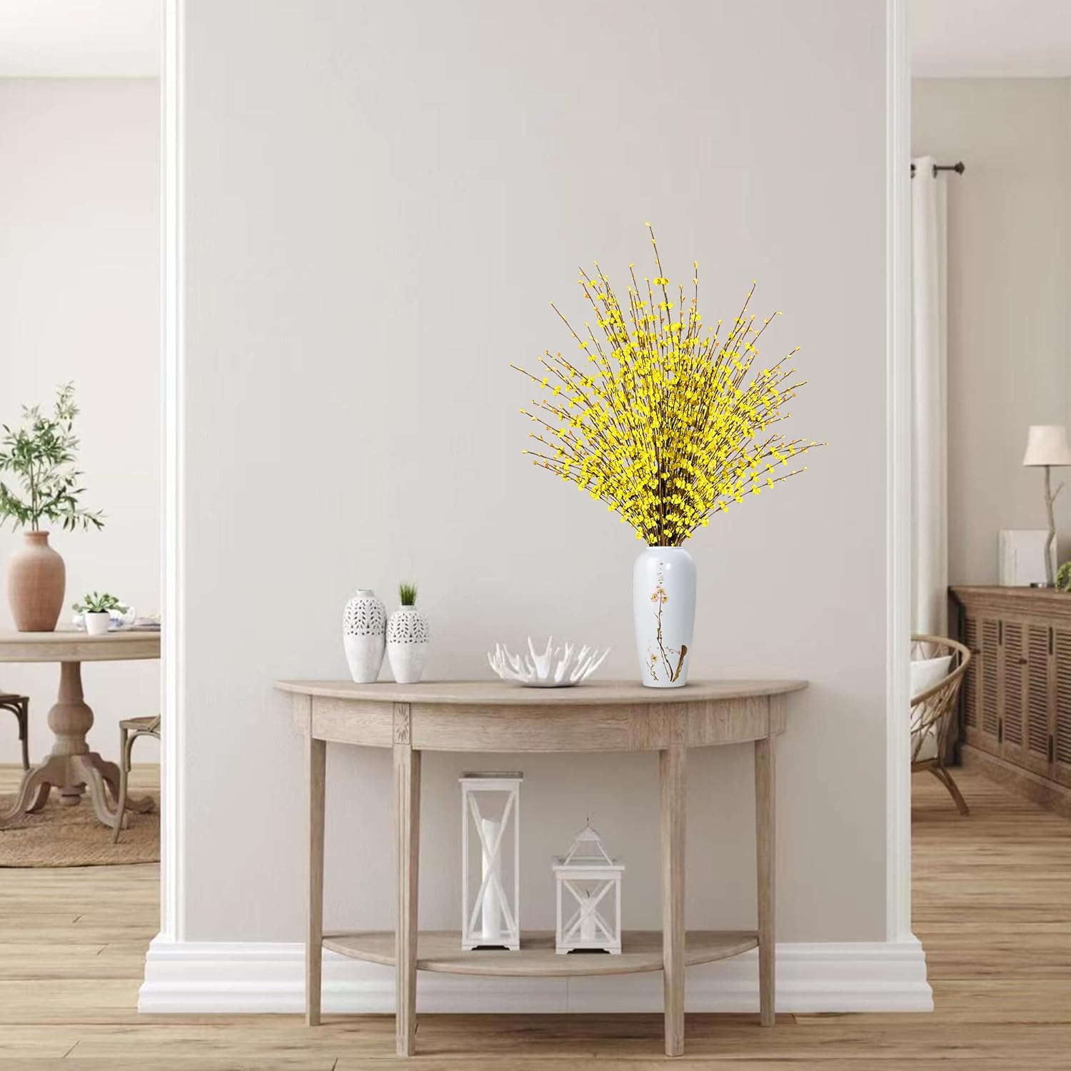 Sggvecsy 10 Pcs 295 Inch Artificial Jasmine Flowers Bouquet Yellow