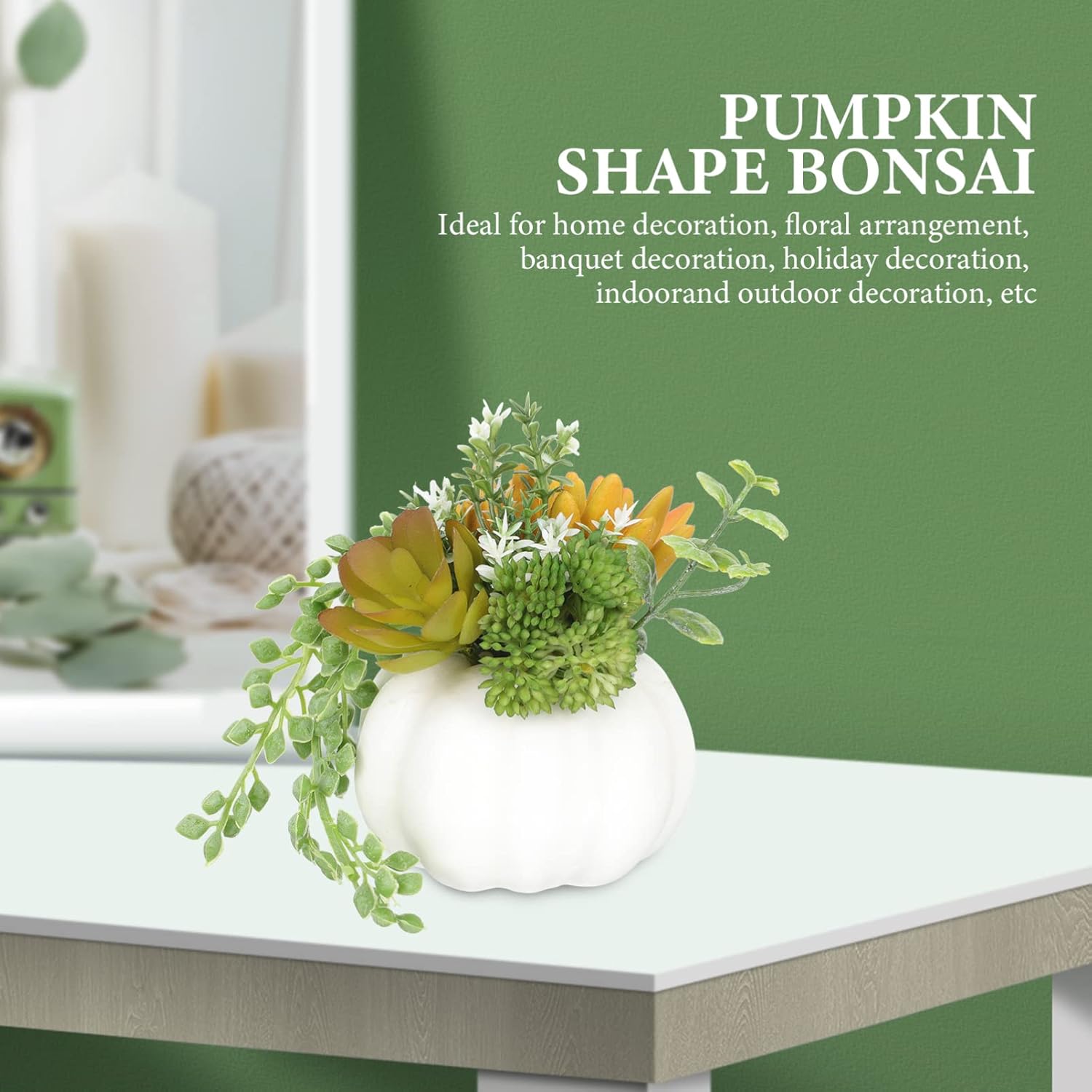 LIOOBO Artificial Pumpkin Bonsai Plant Decoration for Home Office