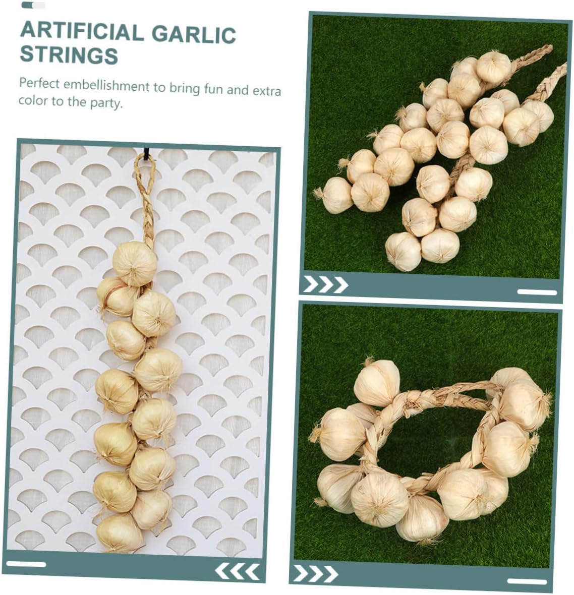 2pcs Artificial Garlic Strings for Home Decor and Halloween Parties