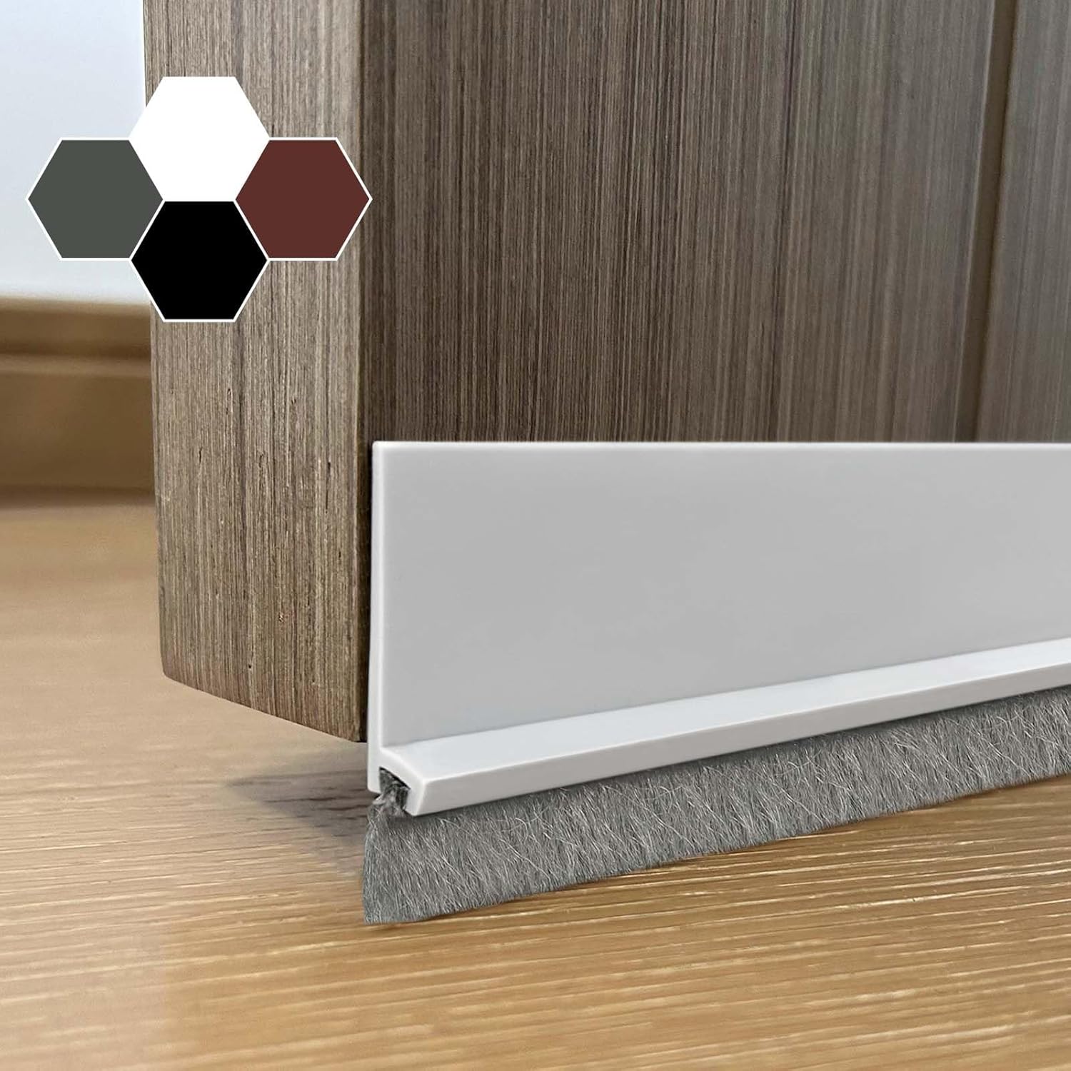 Self-Adhesive Door Sweep with Brush 3937 Inch Bottom Door Seal for Noise Dust Temperature Control