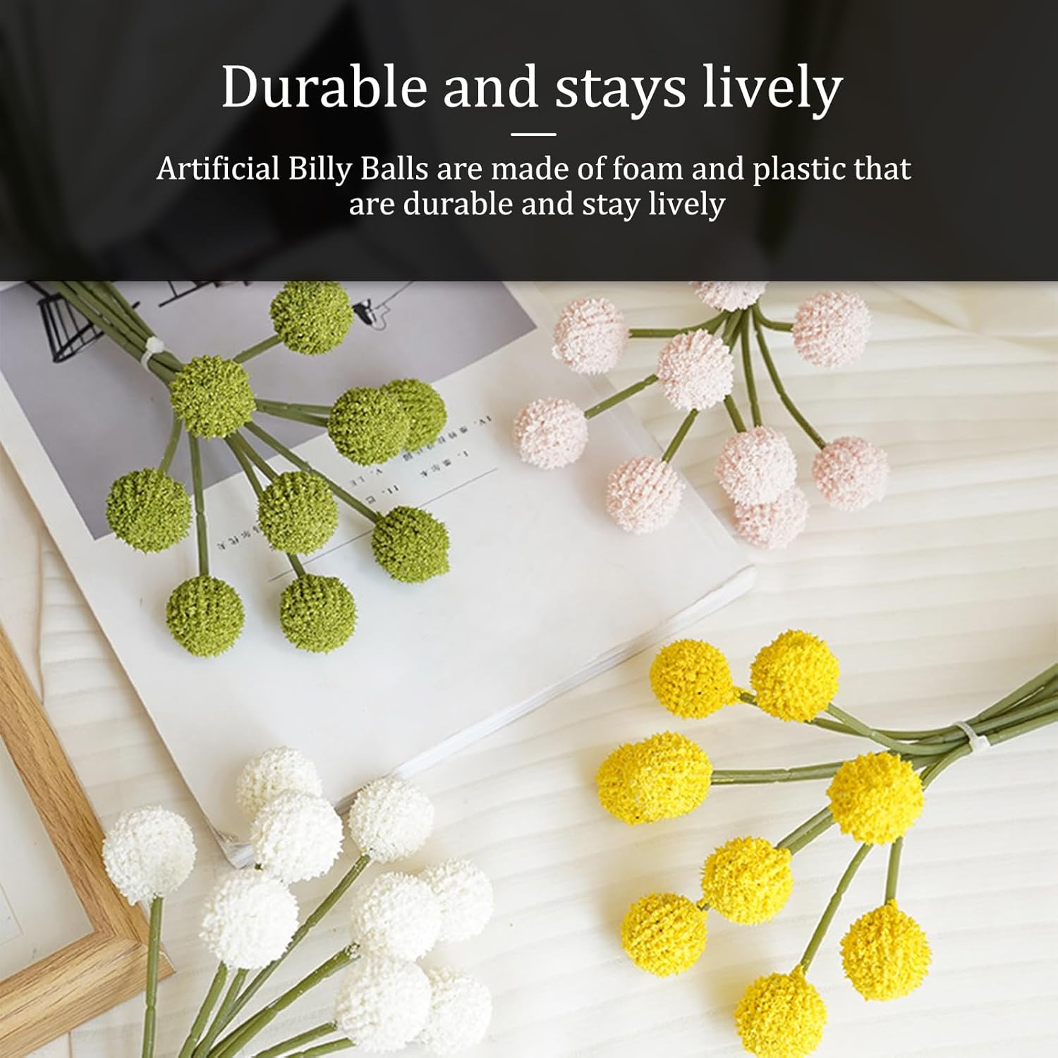 ACJRYO 14in Dried Flowers Balls 9pcs Yellow Wedding Decor