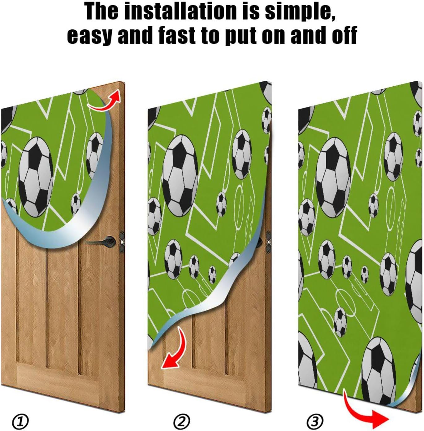 Susiyo Cute Soccer Balls Door Cover 36x98 in