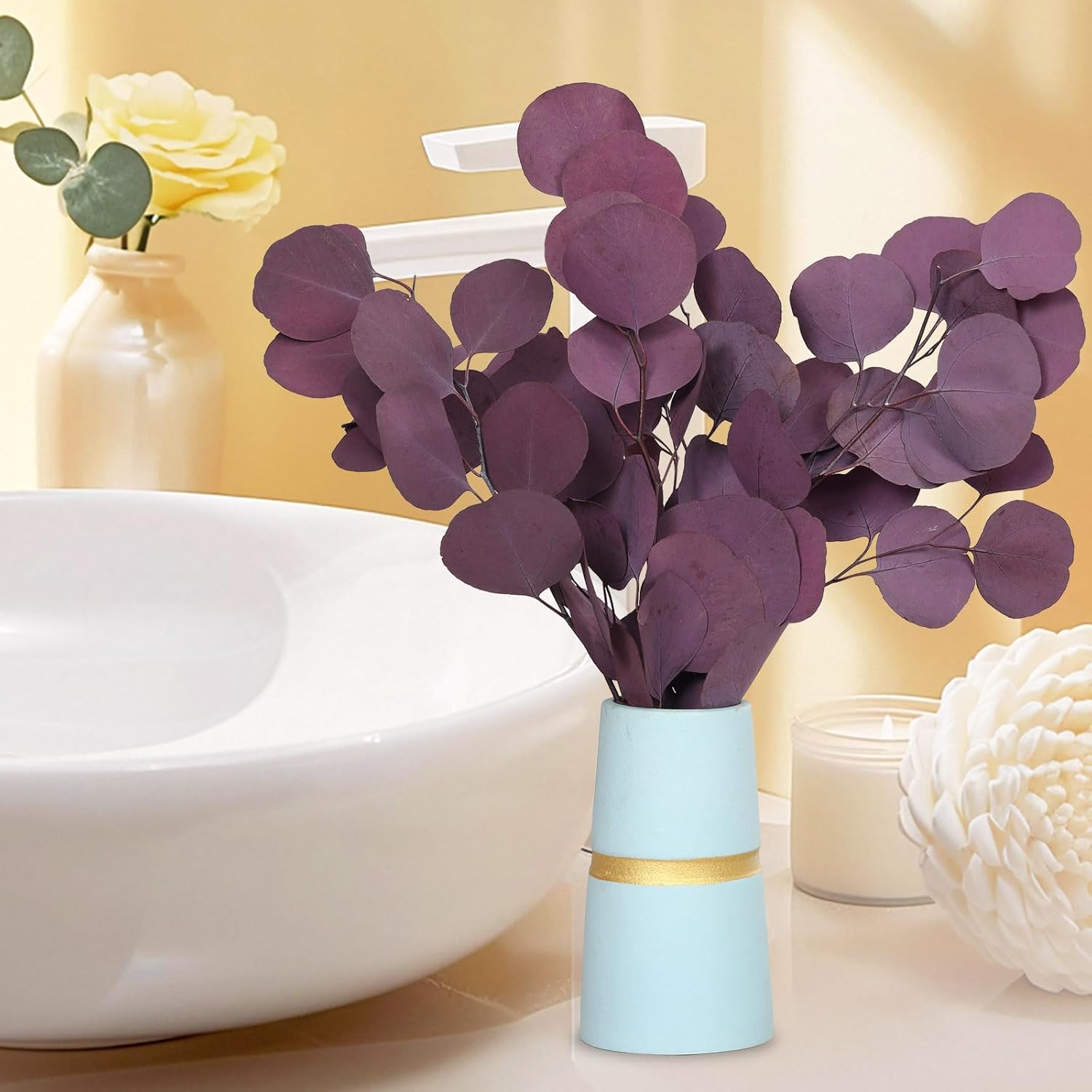 Preserved Dried Eucalyptus Stems for Vase Decor and Home Decor