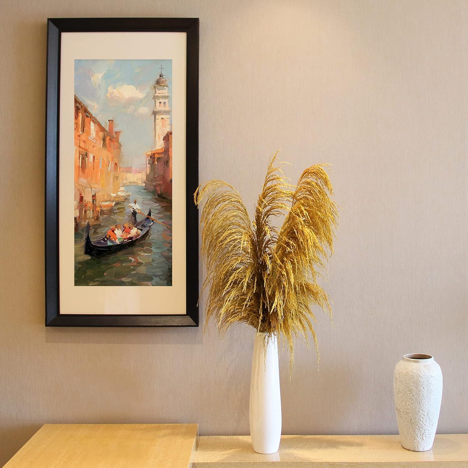 Gold Yellow Pampas Grass 4Pcs Rustic Decor for Living Room