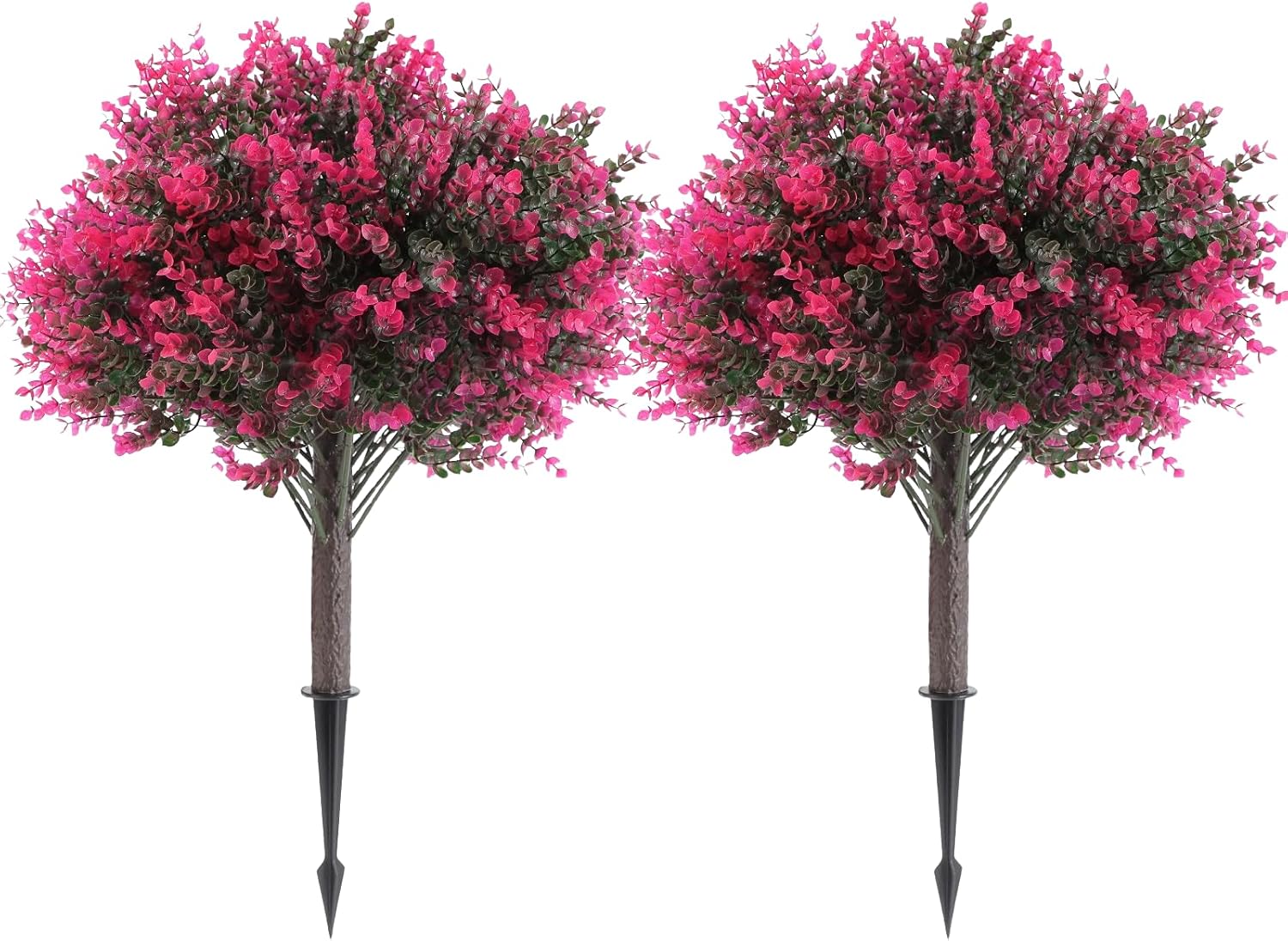 Kusamue Artificial Rose Boxwood Topiary Ball Bush 2pcs 25 Inch