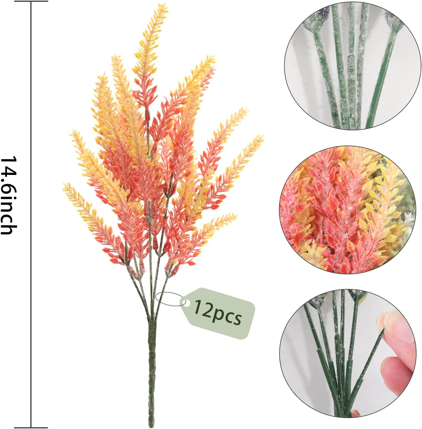 RECUTMS 12 Pcs Artificial Lavender Bouquet UV Resistant DIY Floral Centerpieces