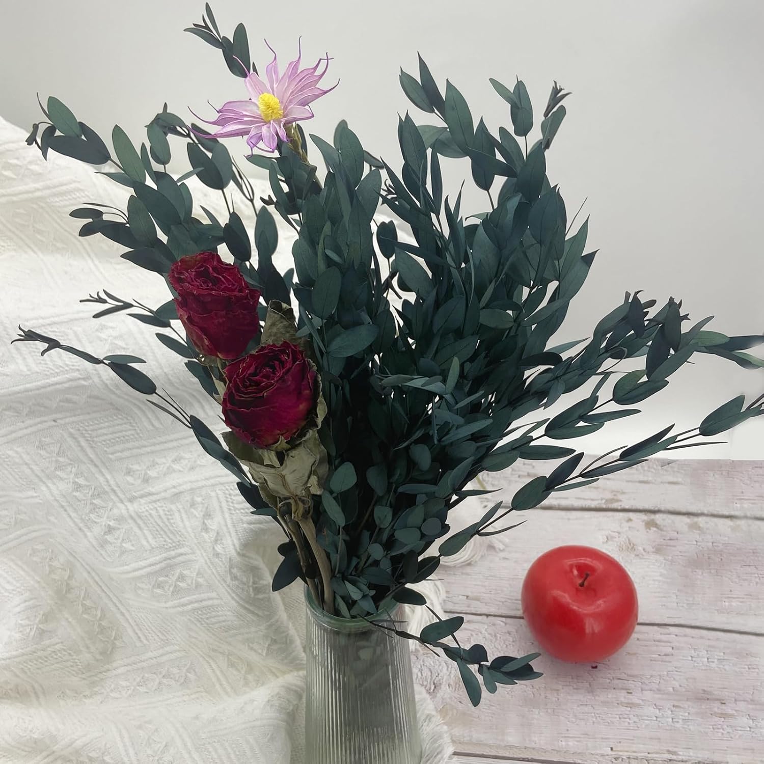 Blue Preserved Eucalyptus Stems 20 Pcs for Decor and Aromatherapy