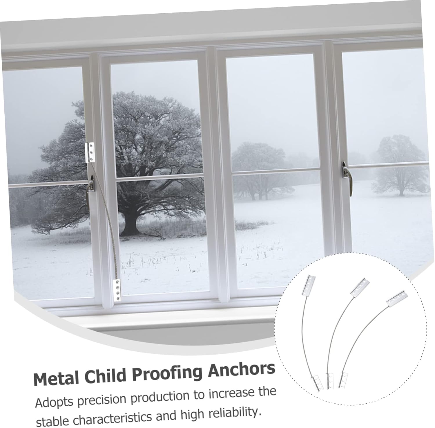 Falling Prevention Device for Windows with Metal Anchors