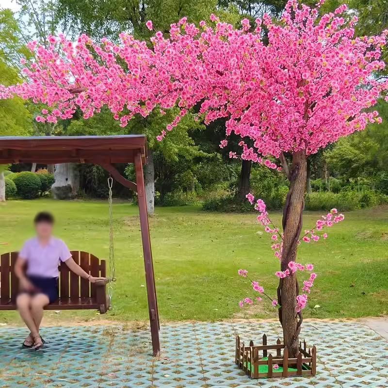 QIUPAI Artificial Peach Blossom Tree 1mx08m