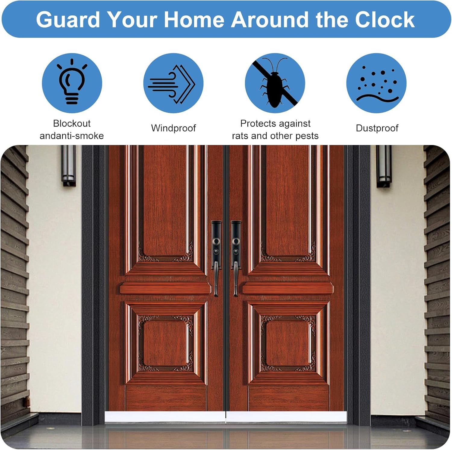 YBEATY Door Draft Stopper with Brush for Bottom Door Sealing