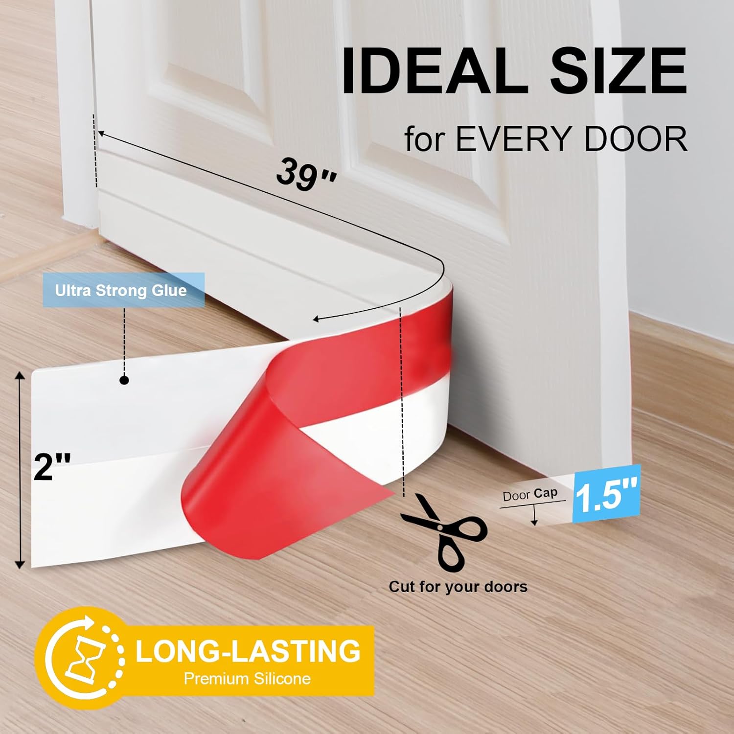 EGUARTE Door Draft Stopper 2 W x 39 L White