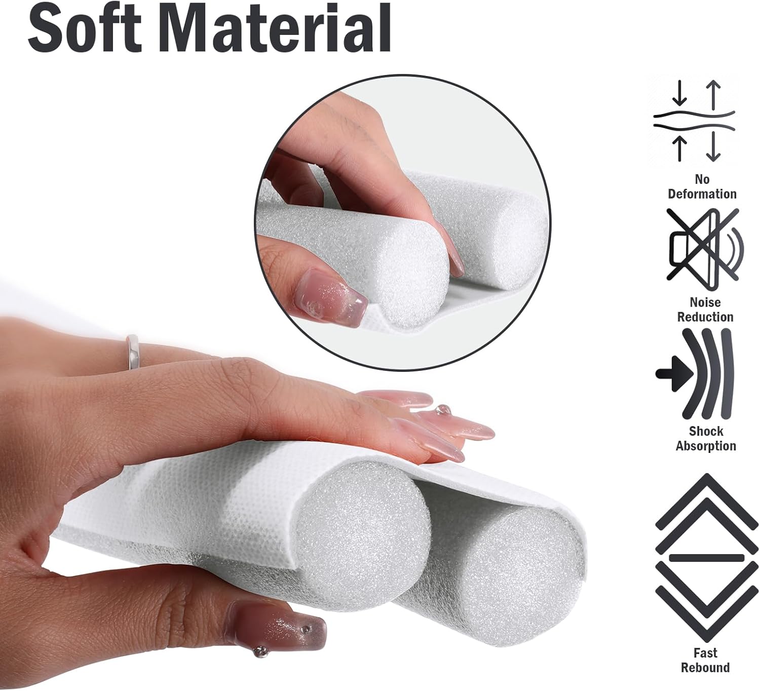 Adjustable Door Draft Stopper for Bottom of Door 366 Inch White