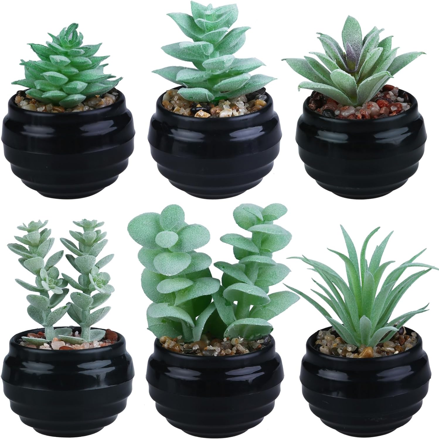 GREENTIME 6 Pcs Artificial Succulent Plants Set