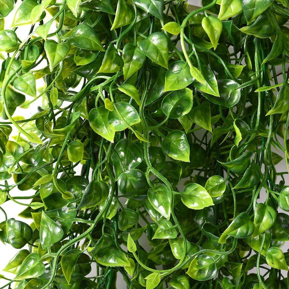 CLONG 2pcs Artificial Hanging Plants 32-in Fake Ivy Vine Outdoor UV Resistant Decor