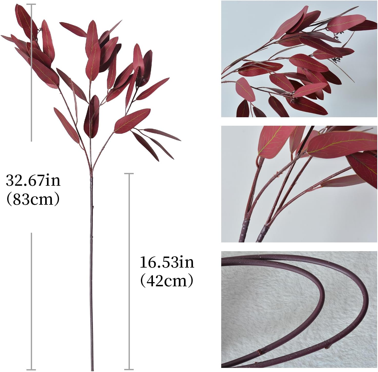 Ziwon Artificial Eucalyptus Stems 32 Inches 4 Pack Fall Decor