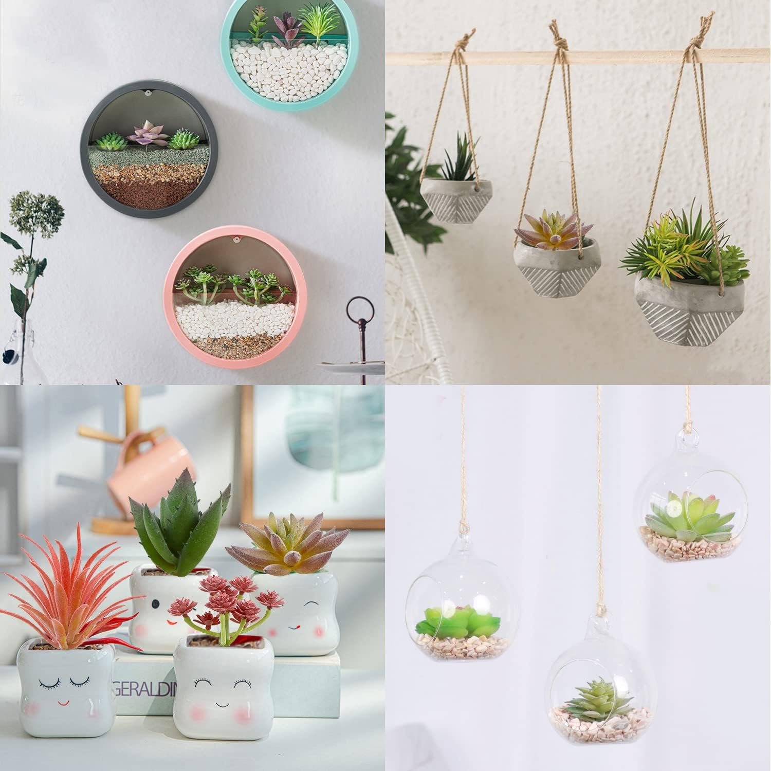 CCINEE 18PCS Artificial Succulent Plants for Home Decor 1
