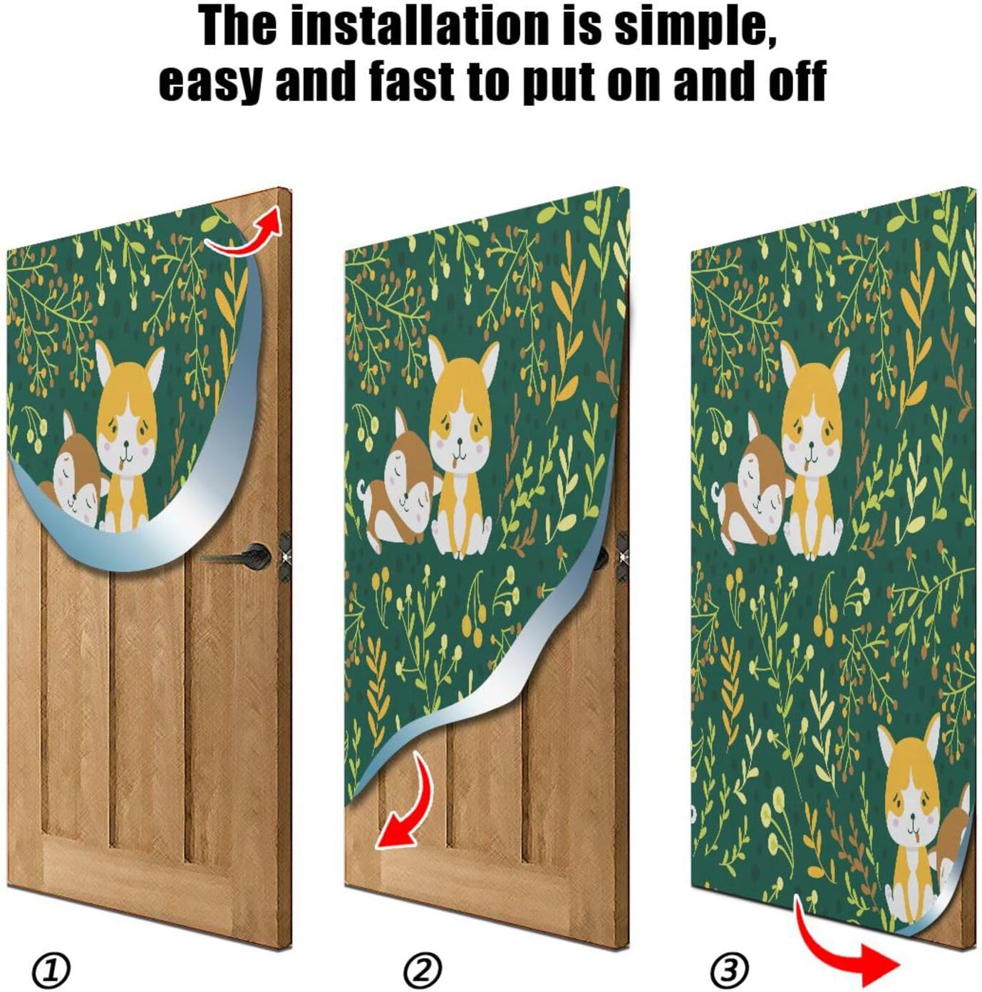 Susiyo Cute Wolf Halloween Door Cover 32x79 In