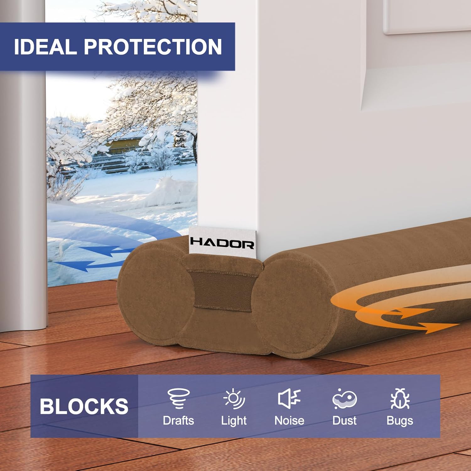 Hador Door Draft Stopper 32 Inch Double Side Soundproof Seal