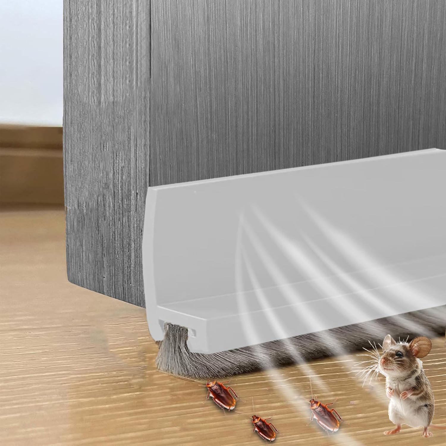 39 Inch Door Draft Stopper with Brush - Heavy Duty Weather Stripping Seal