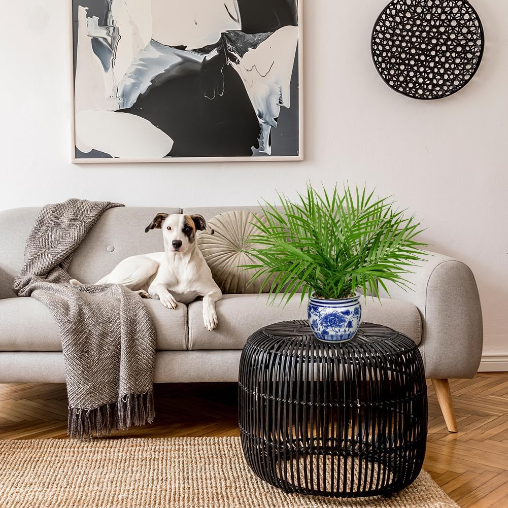 Hollyone Artificial Potted Palm Plants 16 Inch Tropical Fake Green Plant for Indoor Decor