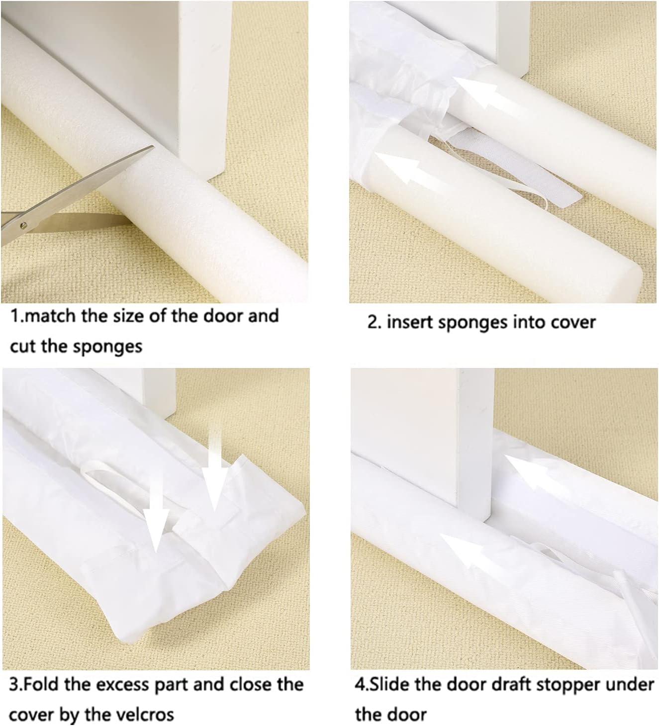Adjustable Door Draft Stopper 29-35 Inches Noise Reduction