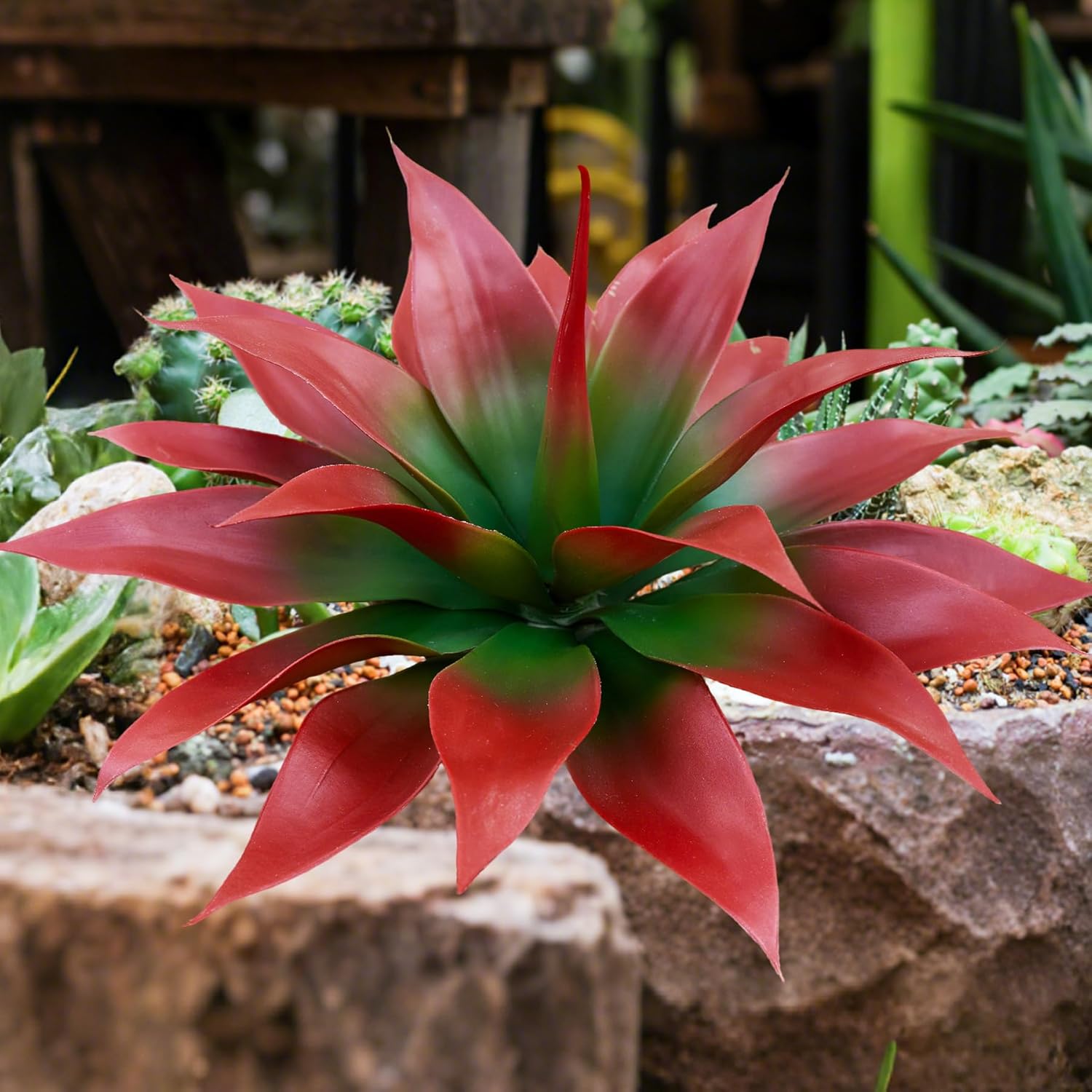 Artificial Agave Plant 18In 2Pack for Home and Outdoor Decoration