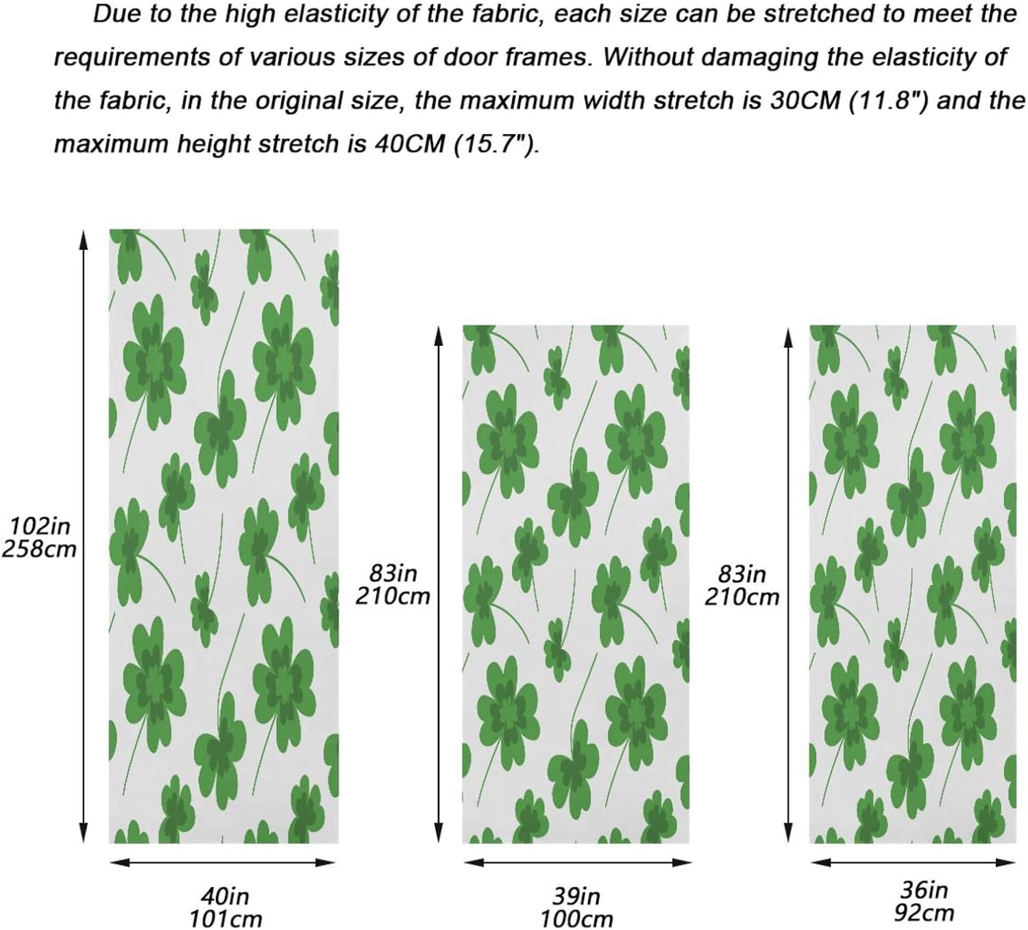 Susiyo Clover Pattern Door Cover for Halloween Decor 32x79 in