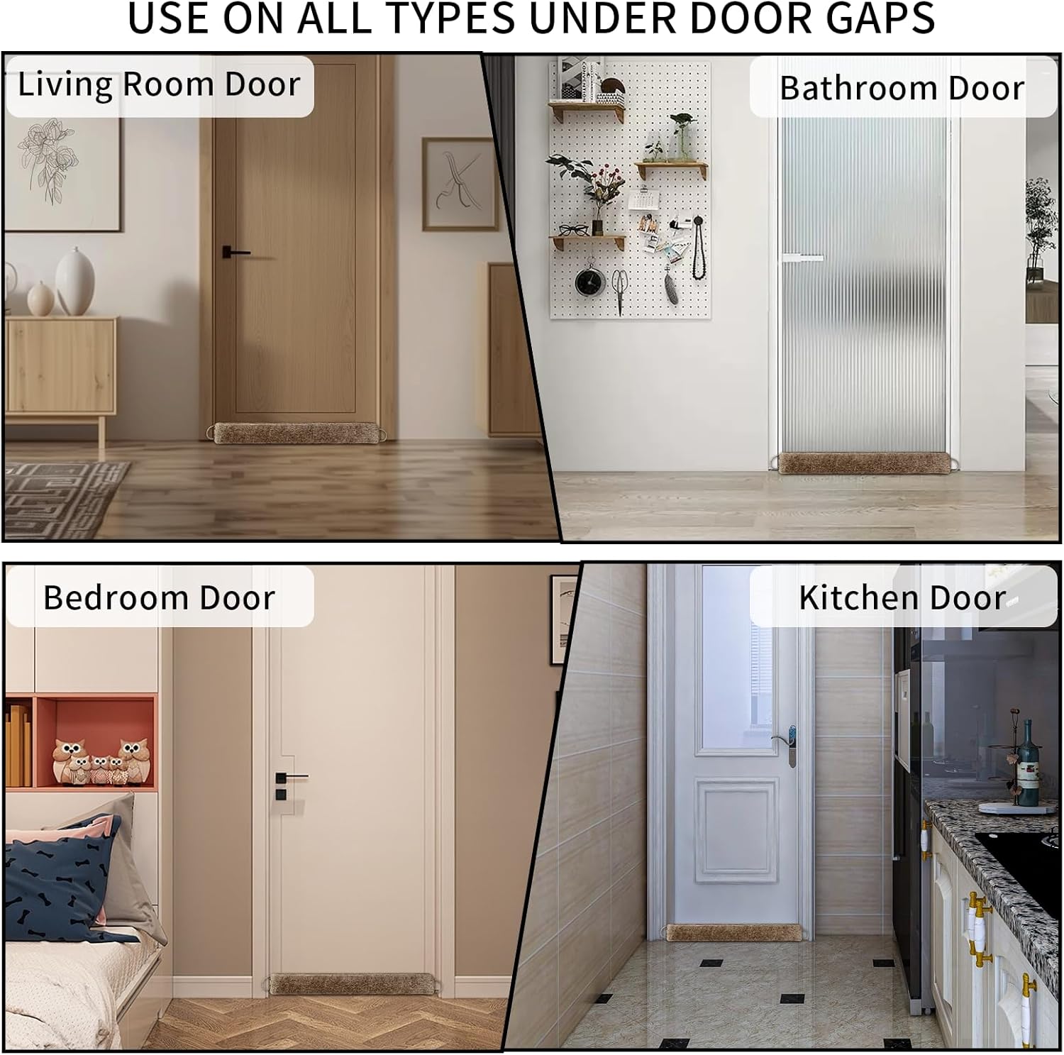 36 Inch Weighted Door Draft Stopper Heavy Under Door Noise Blocker Brown