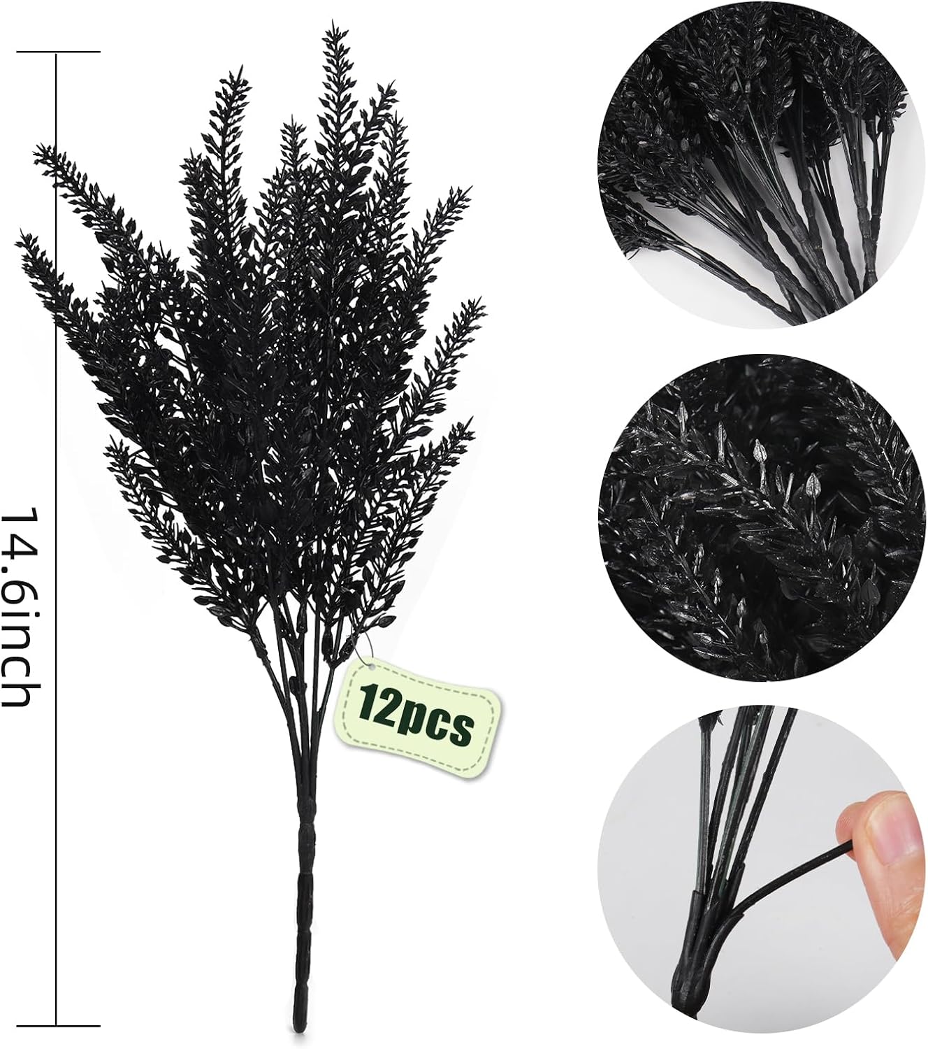 RECUTMS 12 Pcs Artificial Lavender Bouquets UV Resistant Fake Flowers for Home Decor