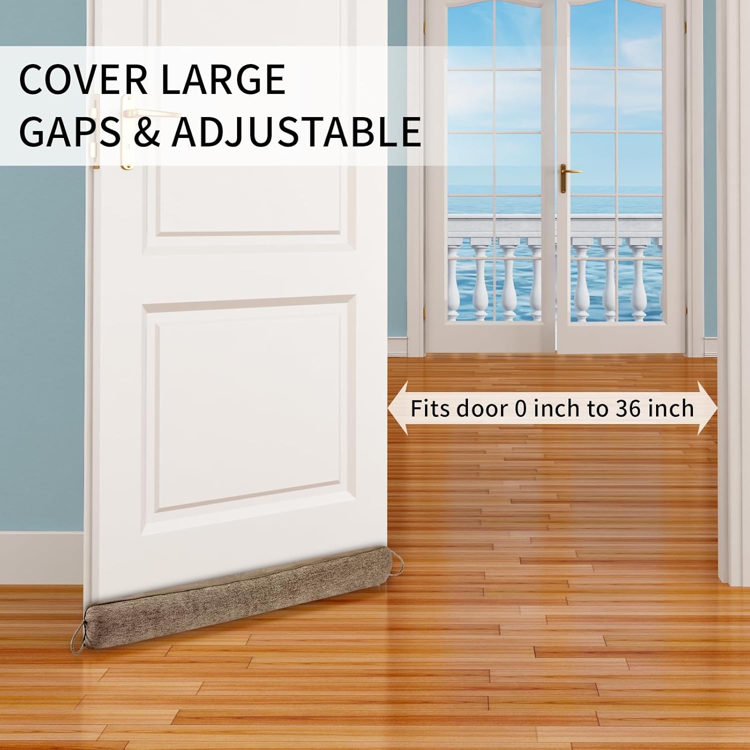 36 Inch Weighted Door Draft Stopper Heavy Under Door Noise Blocker Brown