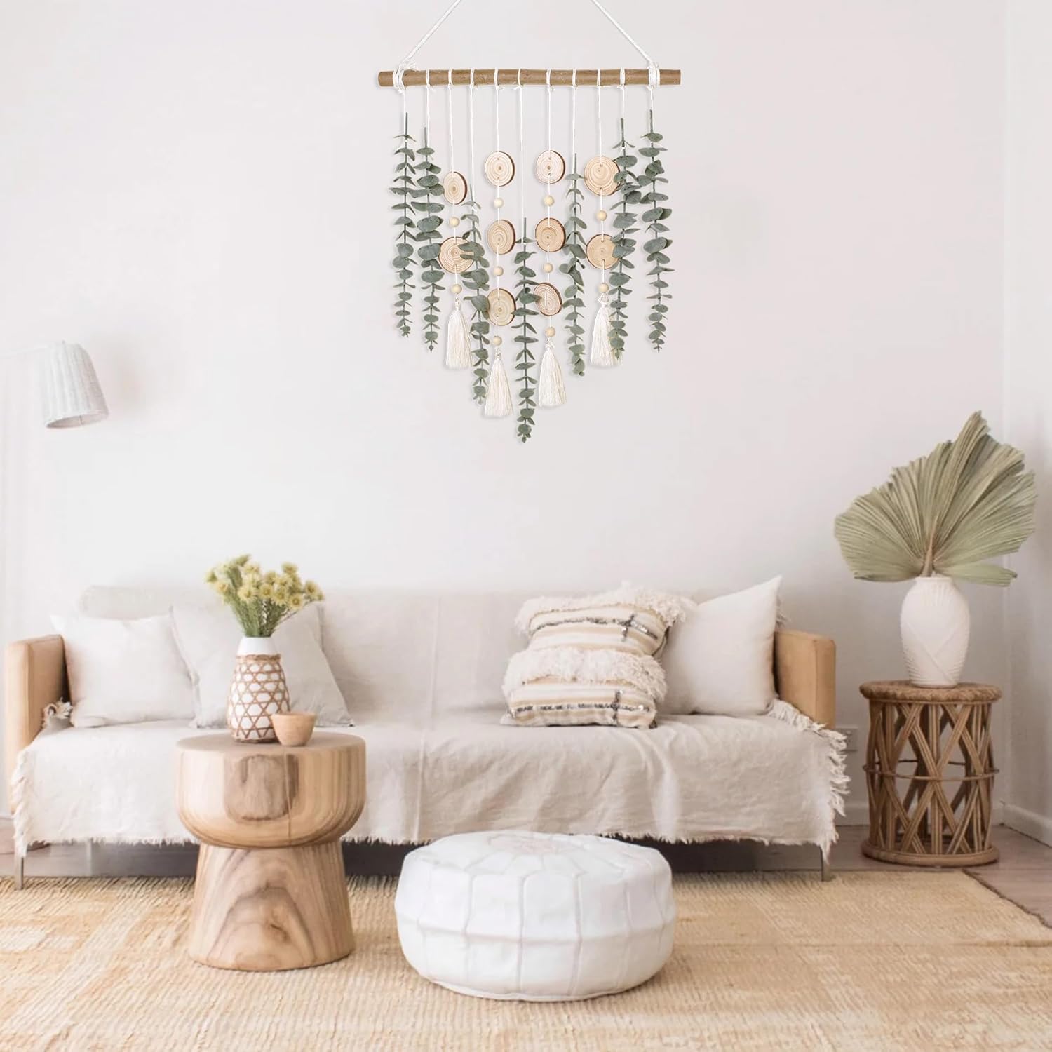 Boho Wall Decor Artificial Eucalyptus Leaves Hanging Plant