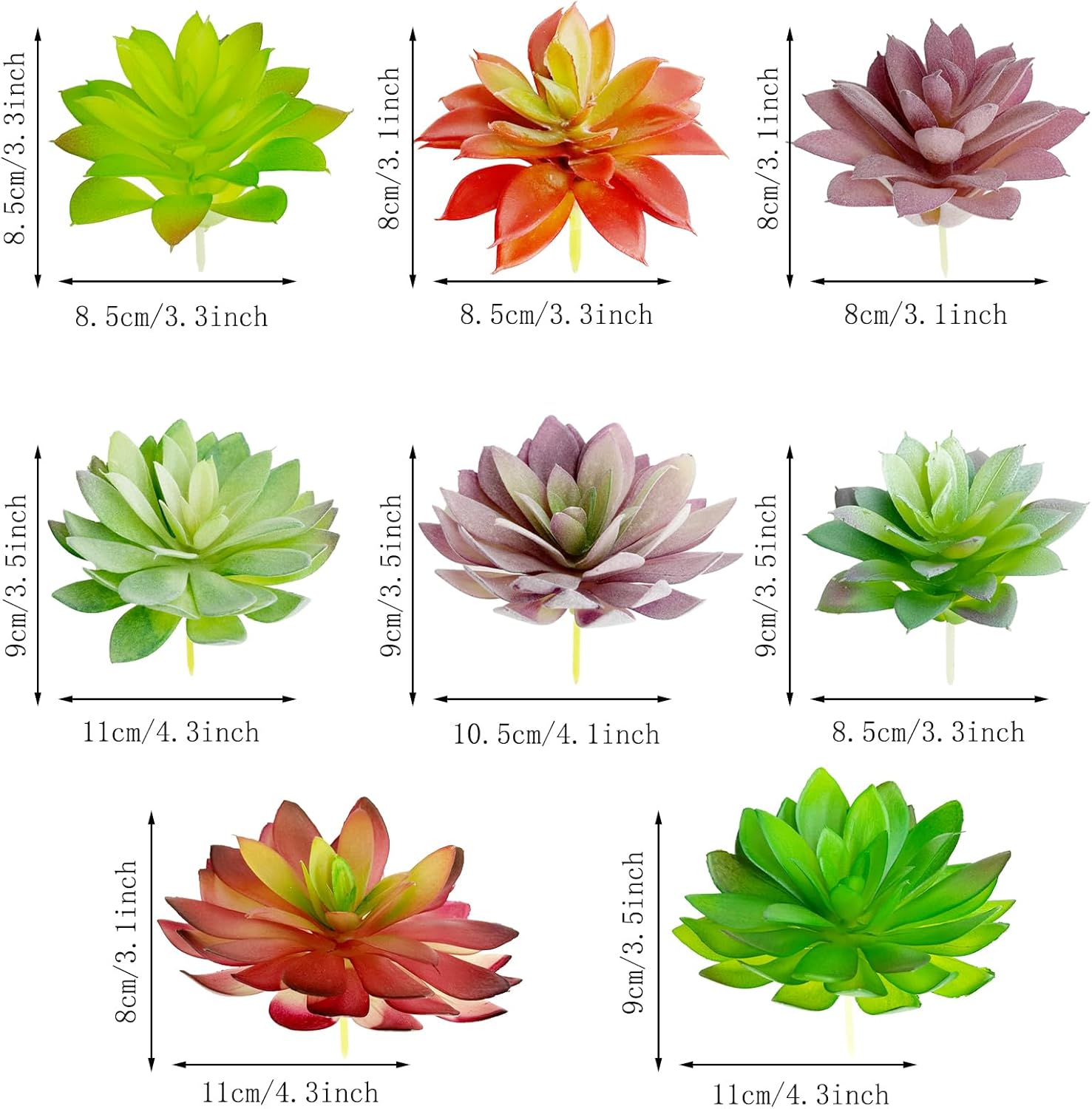 Woohome 8 Piece Fake Succulent Set for Decor