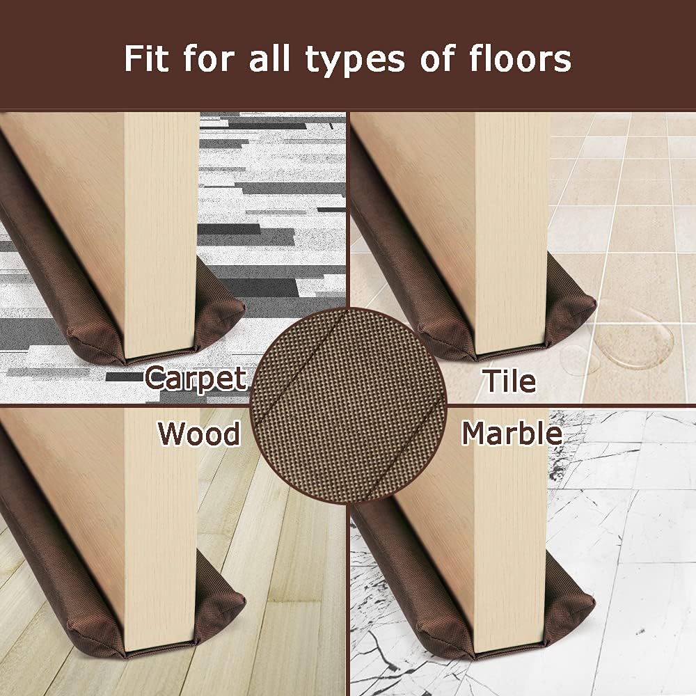 Waterproof Twin Door Draft Stopper 30 to 36 Inches Adjustable