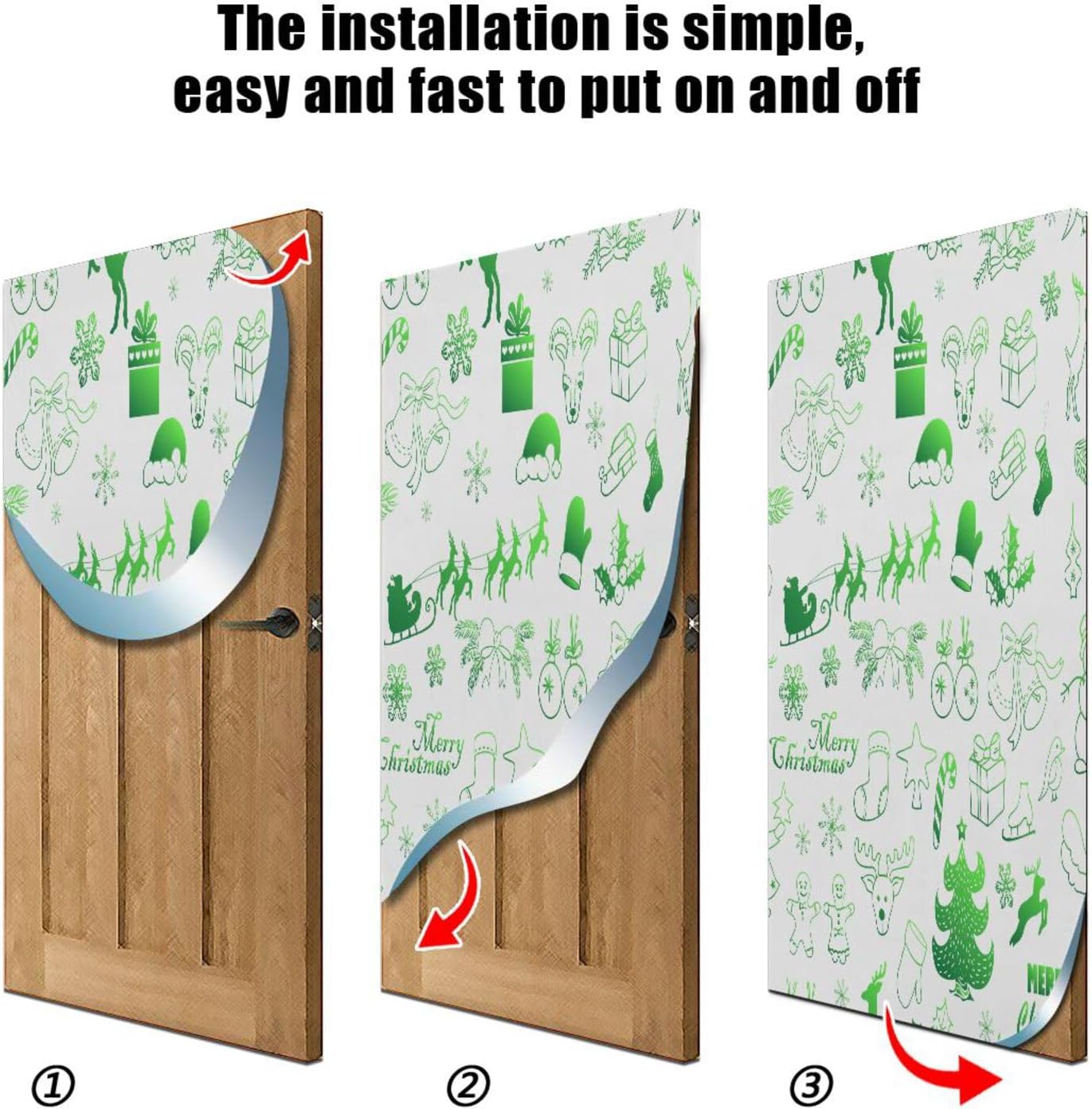 Susiyo Christmas Door Cover Decorations 36 x 98 in